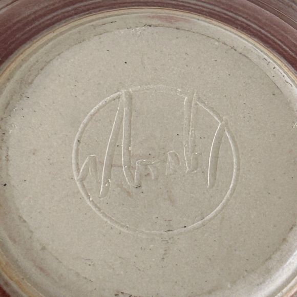 Studio Pottery Vase Flower Frog Artist Signed Noah Red Modern Farmhouse Rustic - Picture 7 of 7